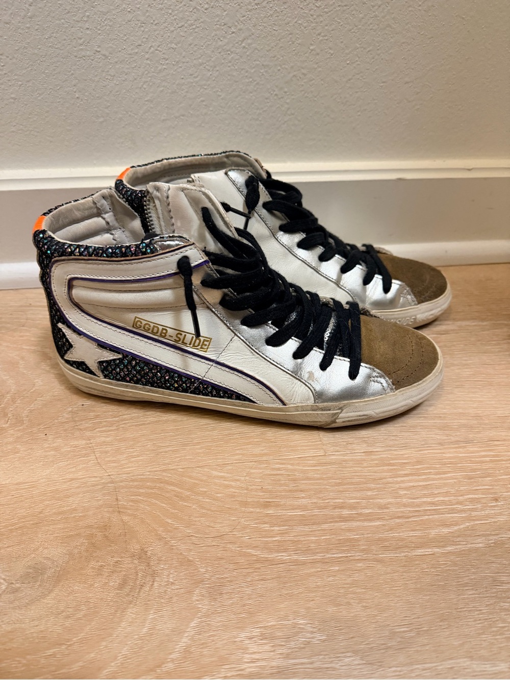 Golden Goose Slides, Brown & Black Sneakers